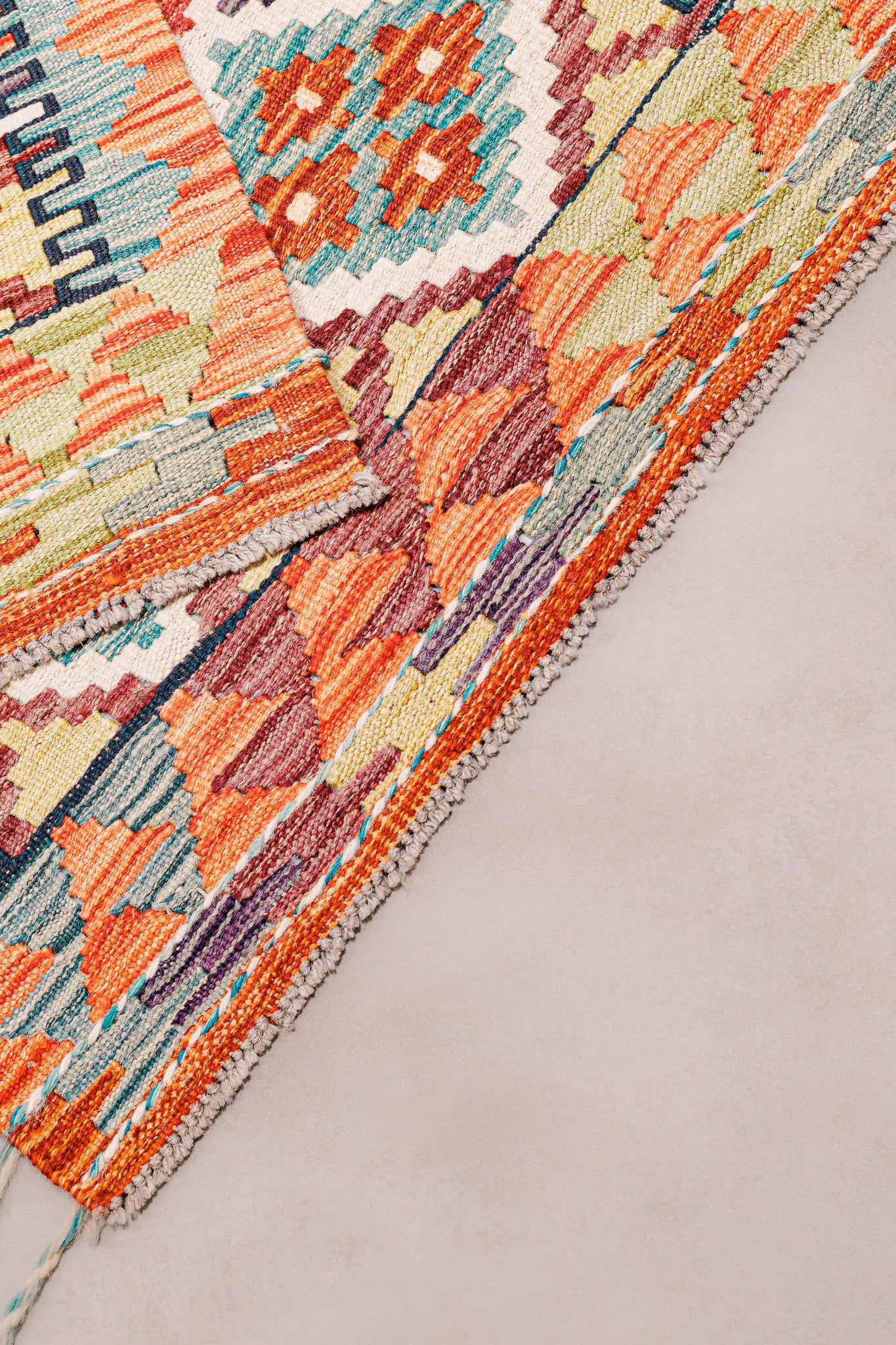 Teppich Kelim Mai Mai - 100 % Wolle -65x148cm