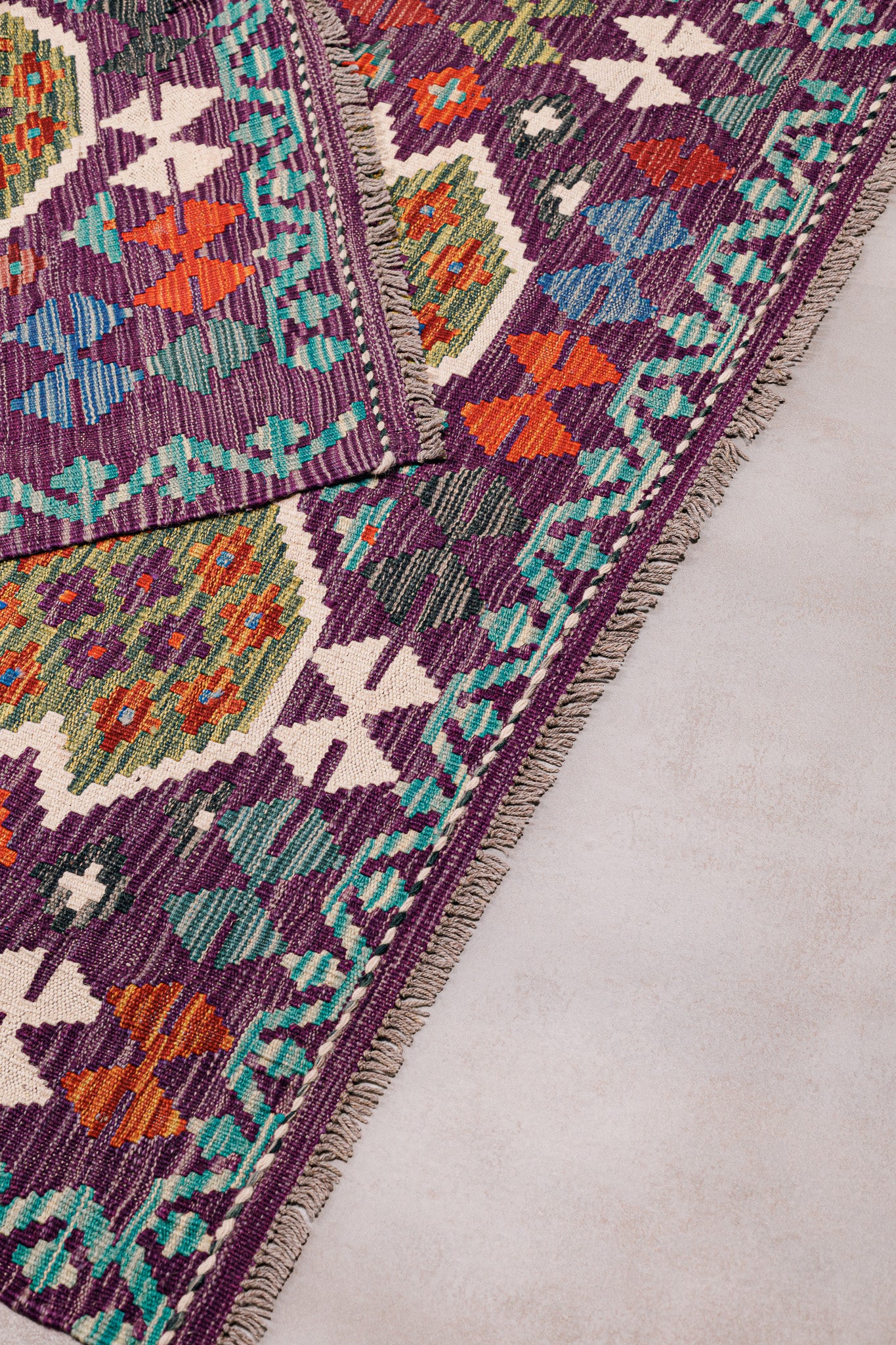 Teppich Kelim Mai Mai - 100 % Wolle - 121x202cm