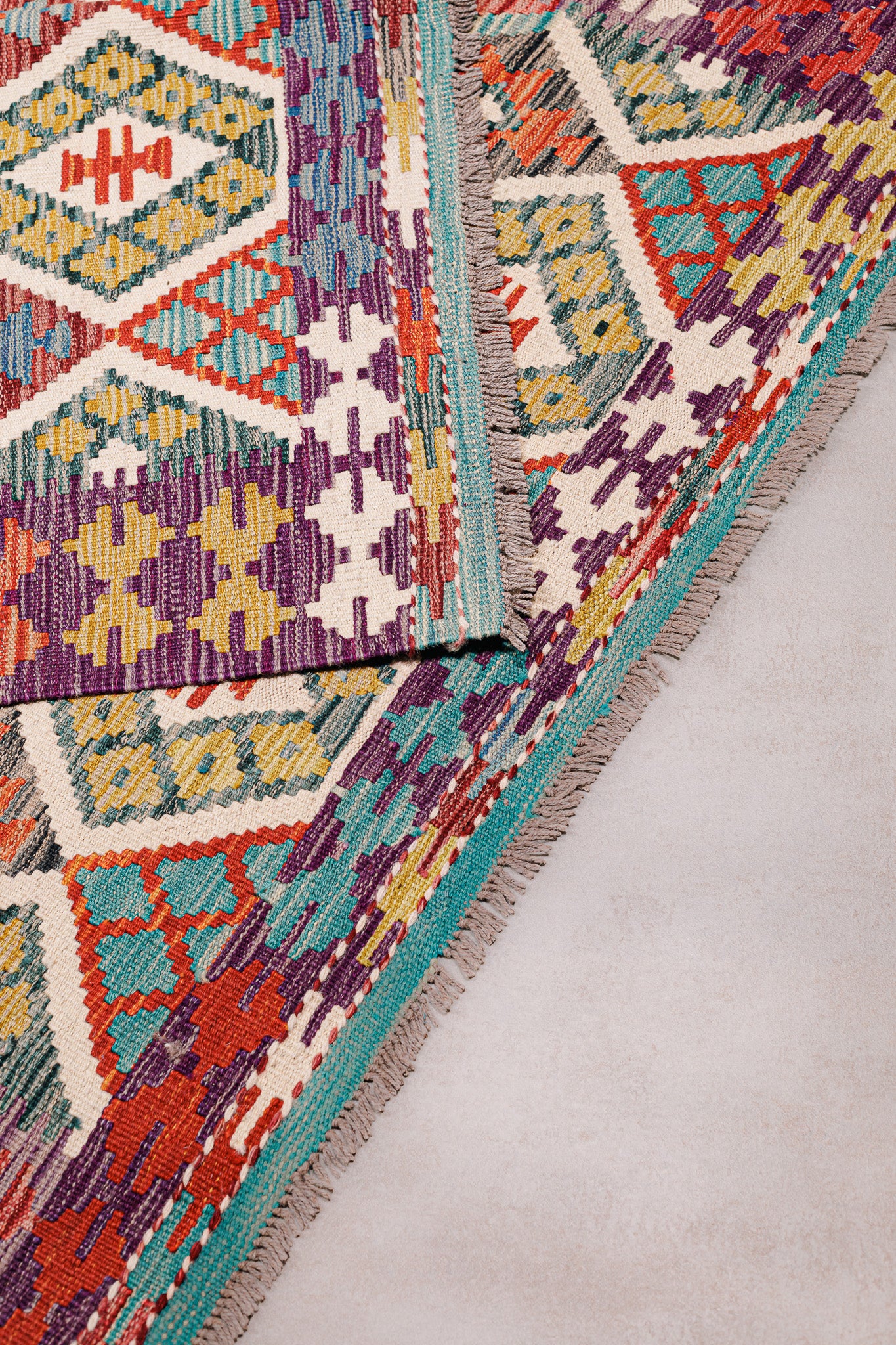 Teppich Kelim Mai Mai - 100 % Wolle - 123x197cm