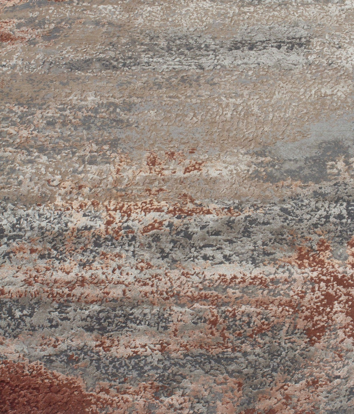 Alfombra Terra Grey / Rust - de Lujo Pelo Corto 299x404 Multicolor