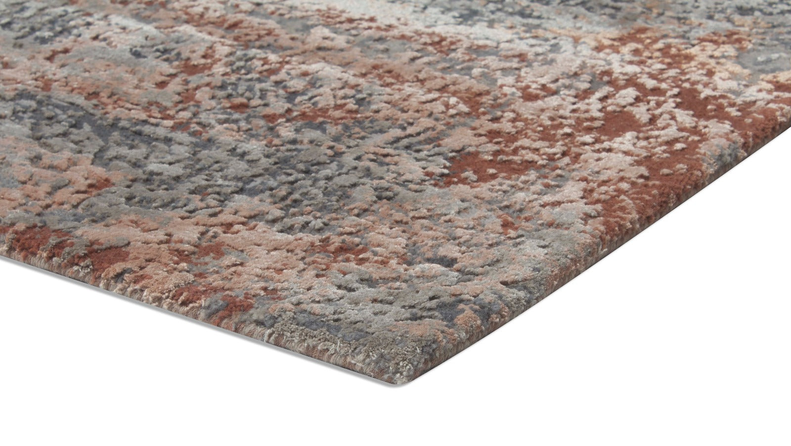 Alfombra Terra Grey / Rust - de Lujo Pelo Corto 299x404 Multicolor