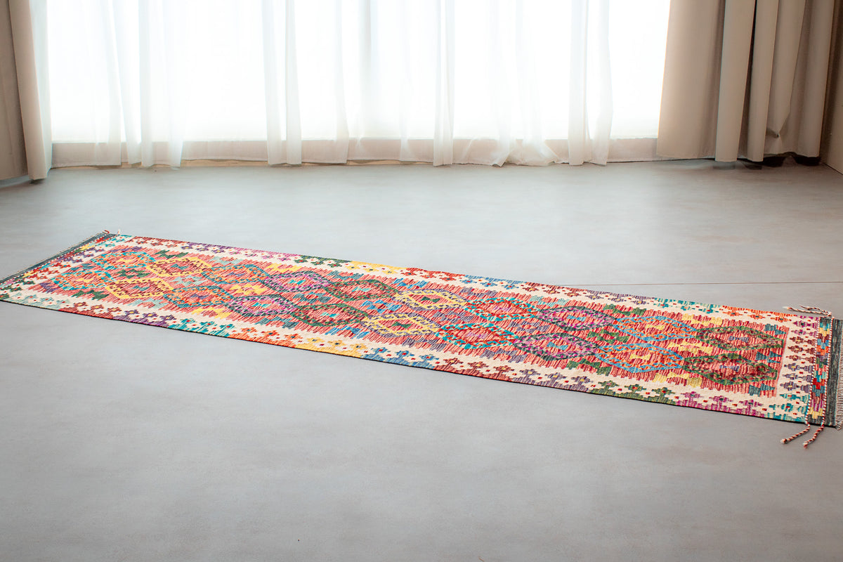 Alfombra Kilim Mai Mai 100% Lana - 87x304cm