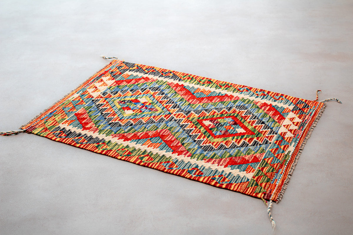 Alfombra Kilim Mai Mai 100% Lana - 60x90cm