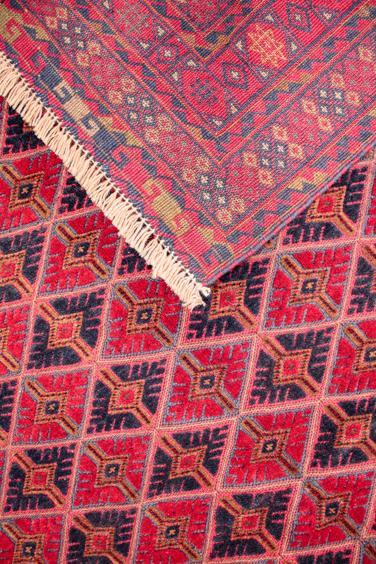 Alfombra Lana Anudada a mano Roja - 155x180cm