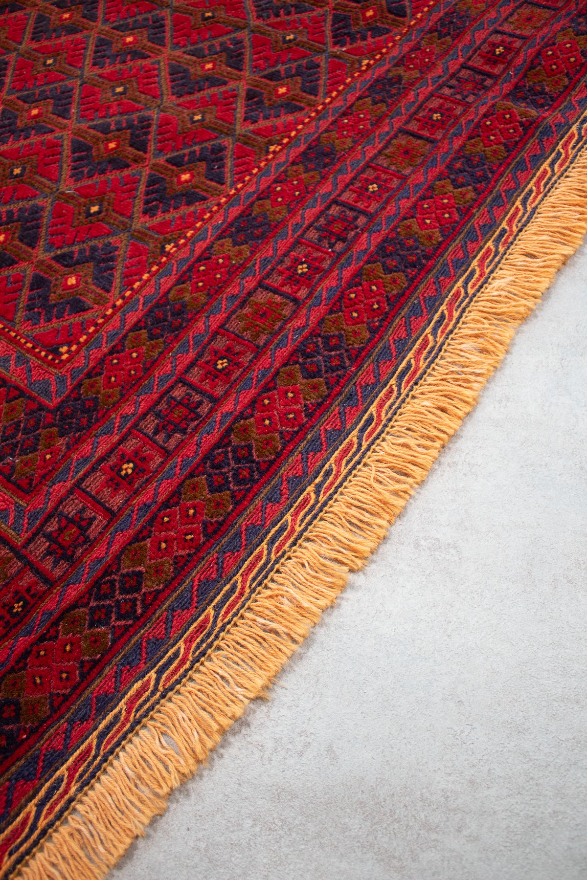 Alfombra Lana Anudada a mano Roja - 155x180cm