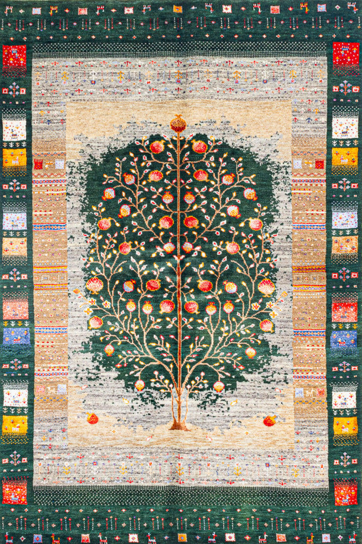 Alfombra Gabbeh Loribaft - de salón green 177 x 255