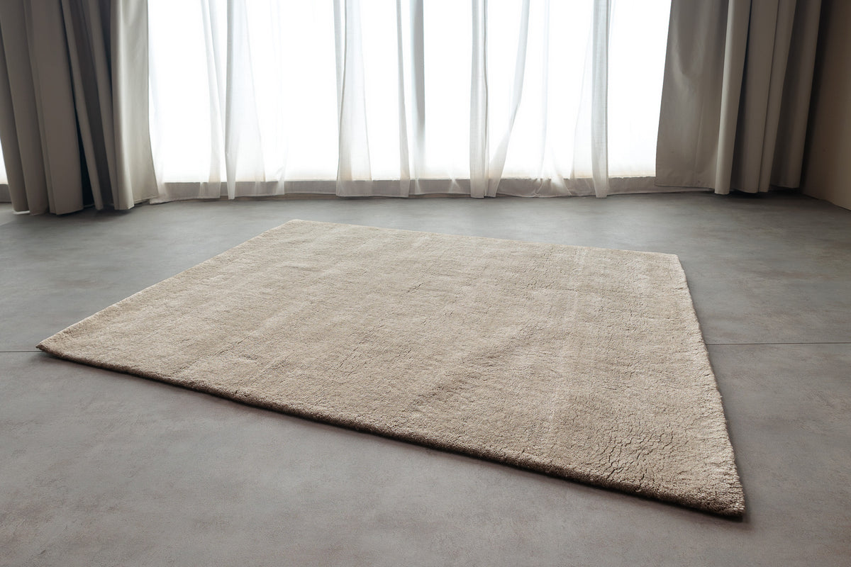 Teppich Perla Beige – 100 % Wolle für das Wohnzimmer