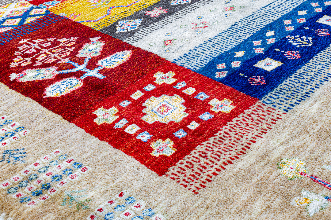 Alfombra Gabbeh Loribaft - de salón beige 172 x 240