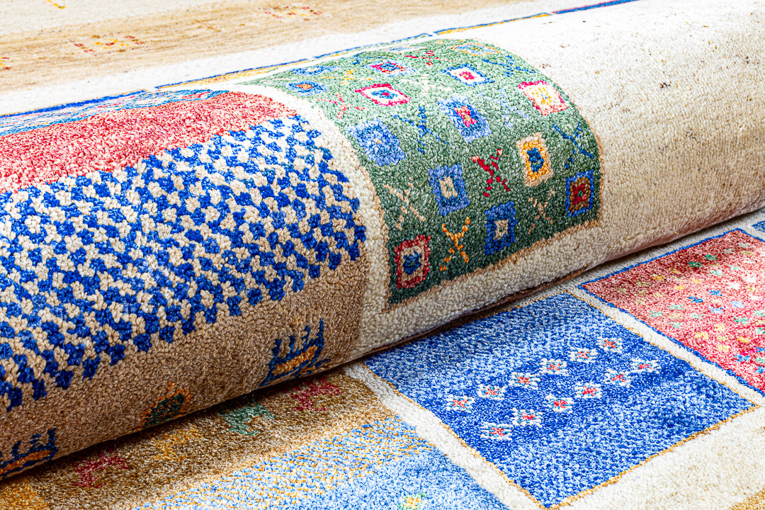 Alfombra Gabbeh Loribaft - de salón beige 172 x 238