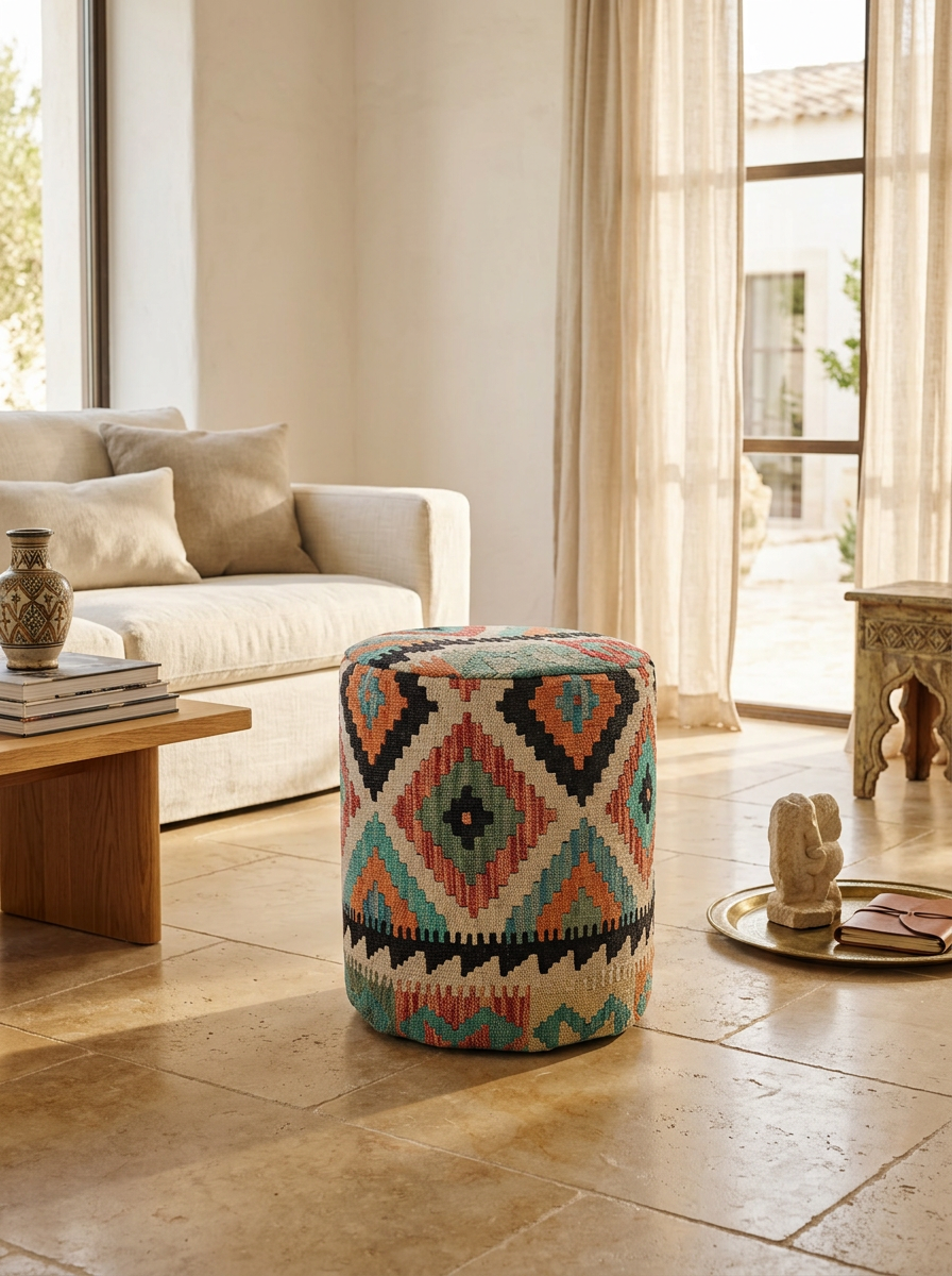 Puf Redondo Kilim Mai Mai - 37x42cm