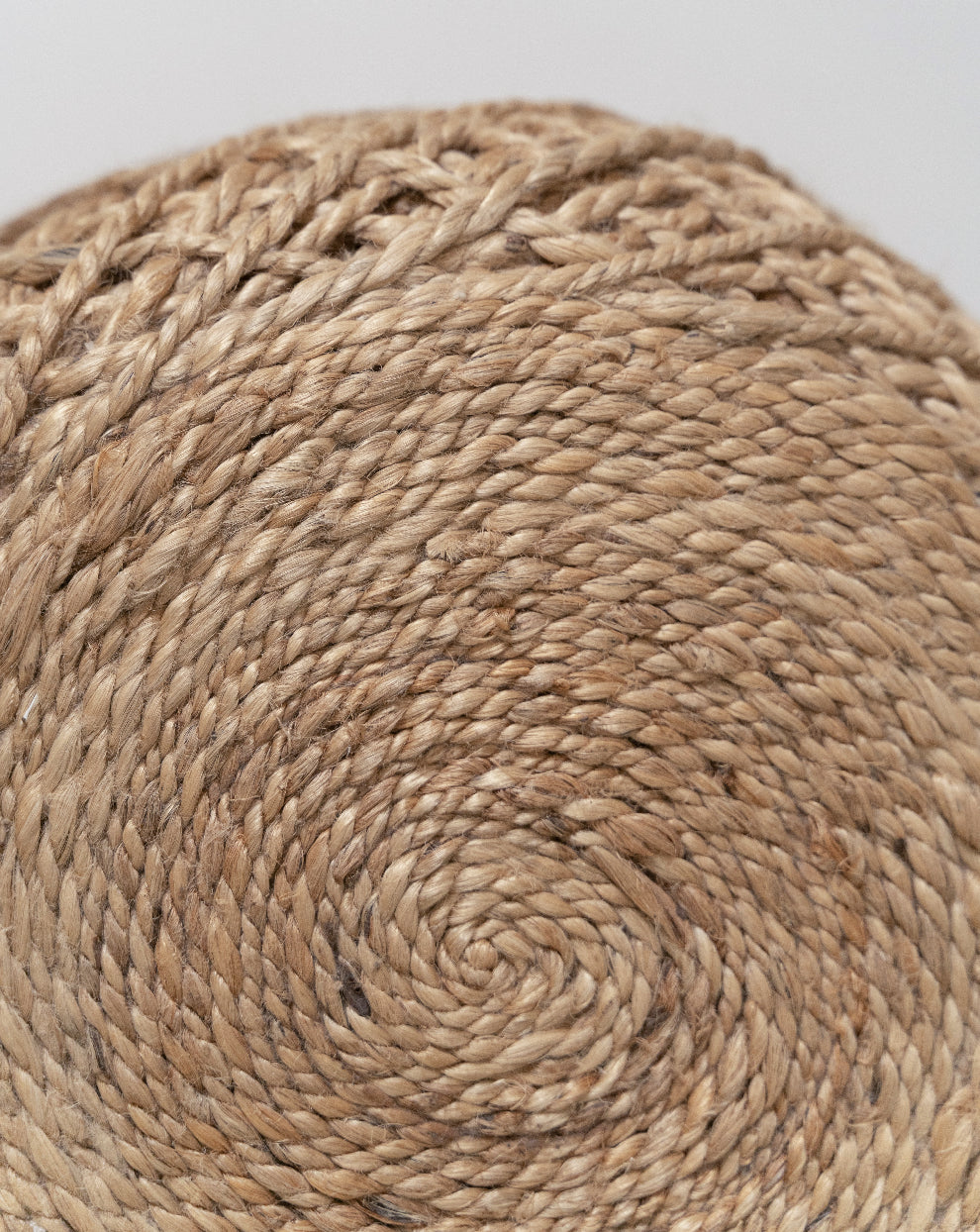 Puf Boho Redondo Trenzado 40x43 - Yute Boho Redondo