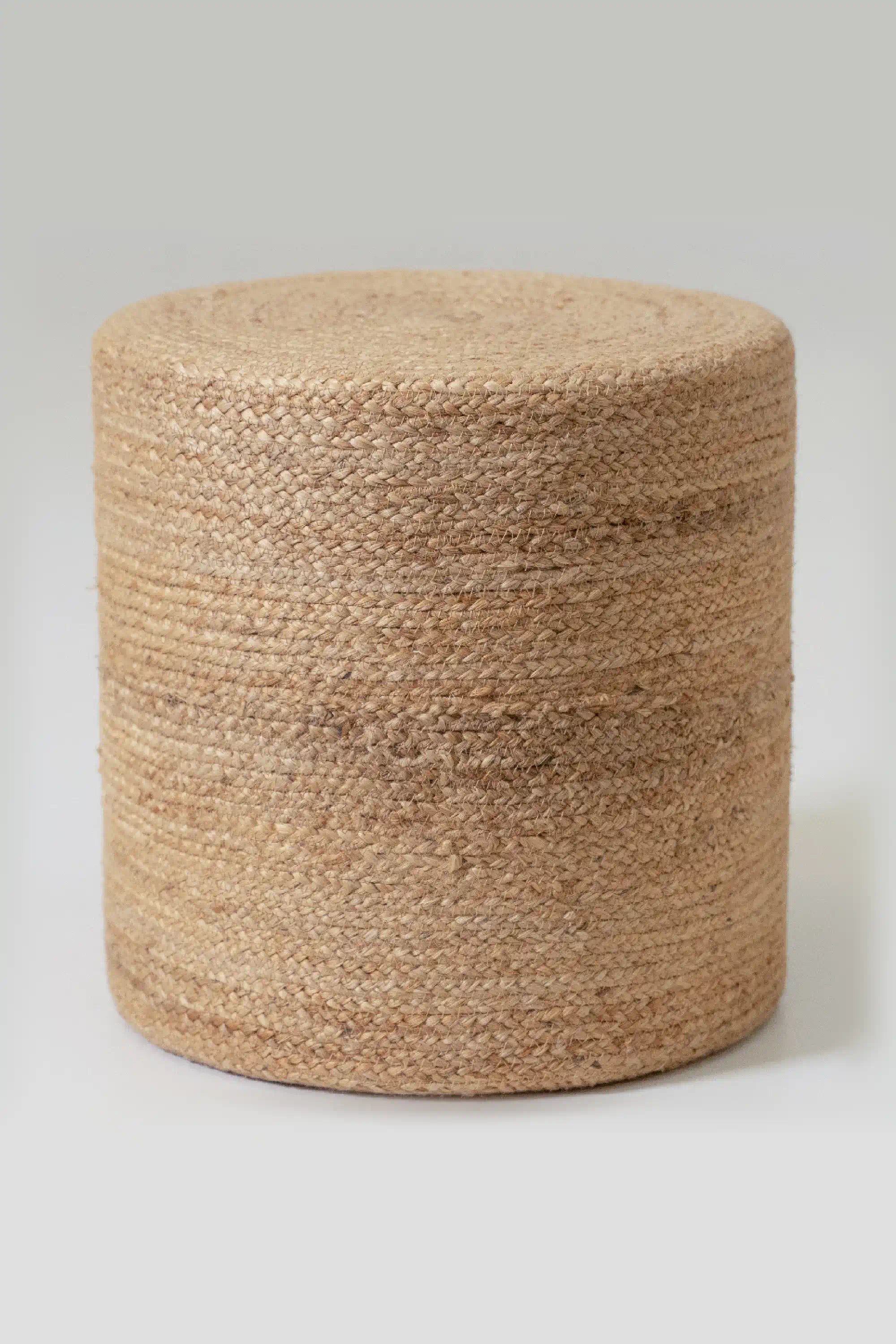 Puf Redondo Yute Natural 40x40 - Boho Redondo