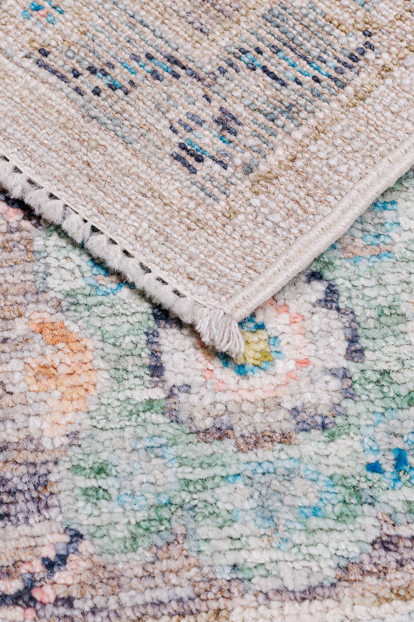 Alfombra Oushak - Beige en Lana 168 x 245 cm