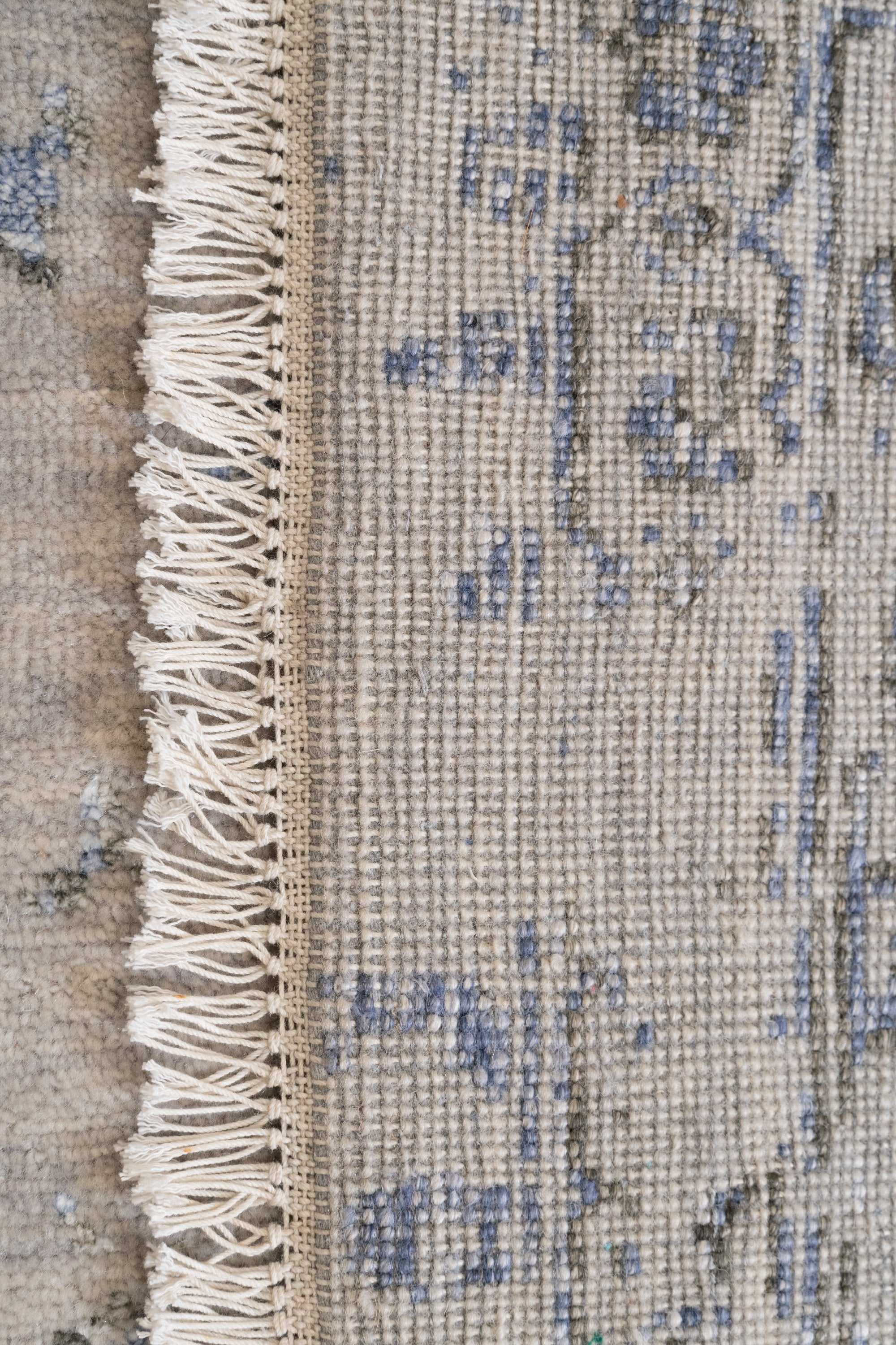 Serapi Silberblauer Teppich - Viskose-Baumwolle 237x300