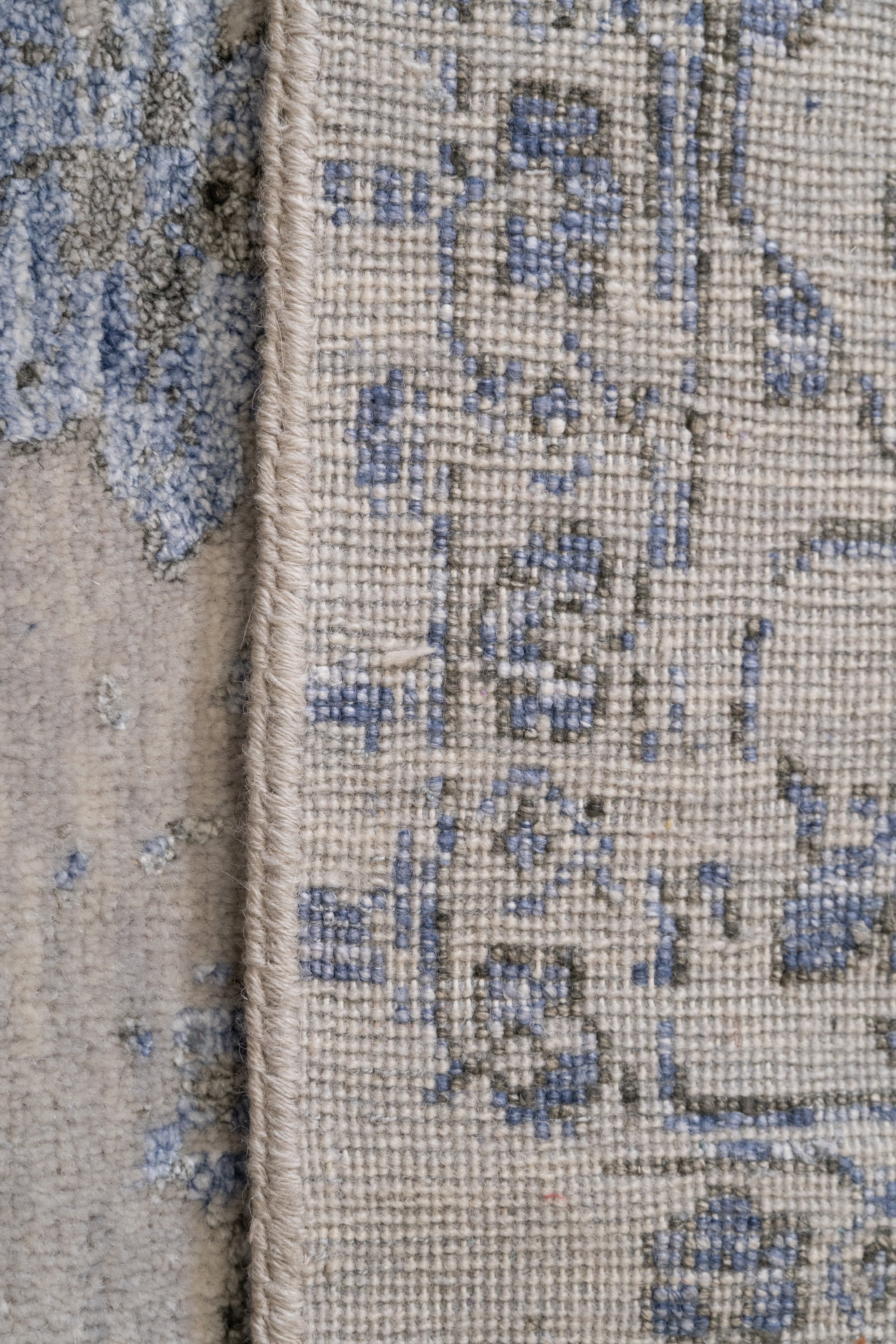 Serapi Silberblauer Teppich - Viskose-Baumwolle 237x300