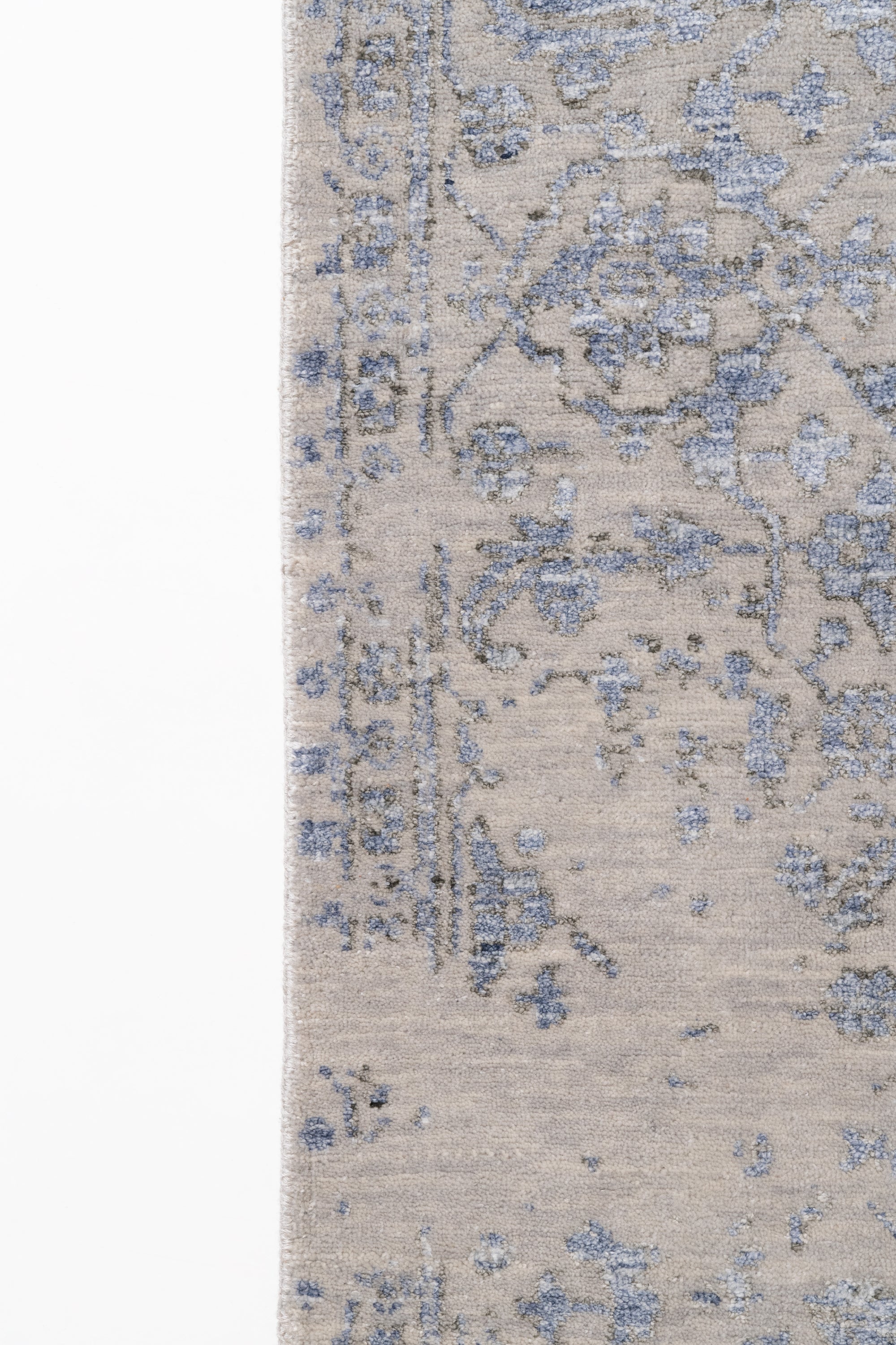 Serapi Silberblauer Teppich - Viskose-Baumwolle 237x300