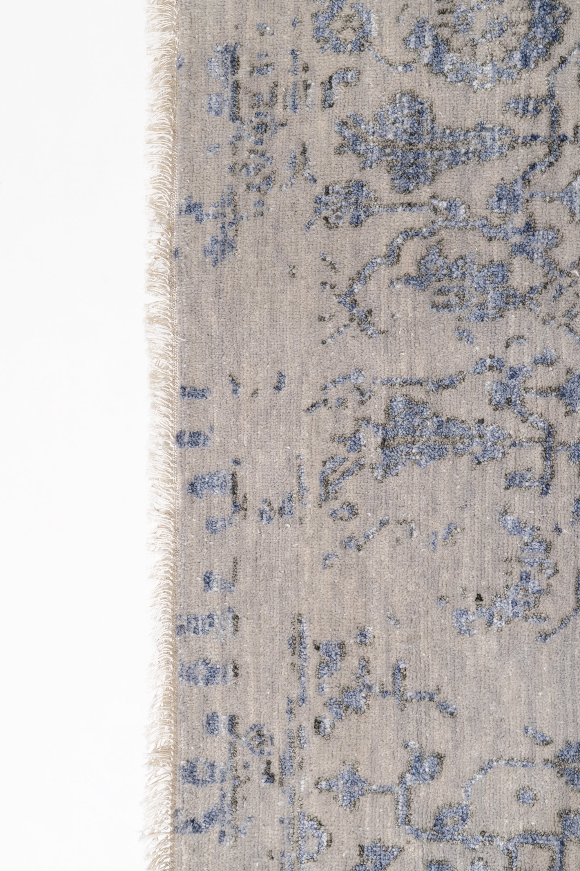 Serapi Silberblauer Teppich - Viskose-Baumwolle 237x300