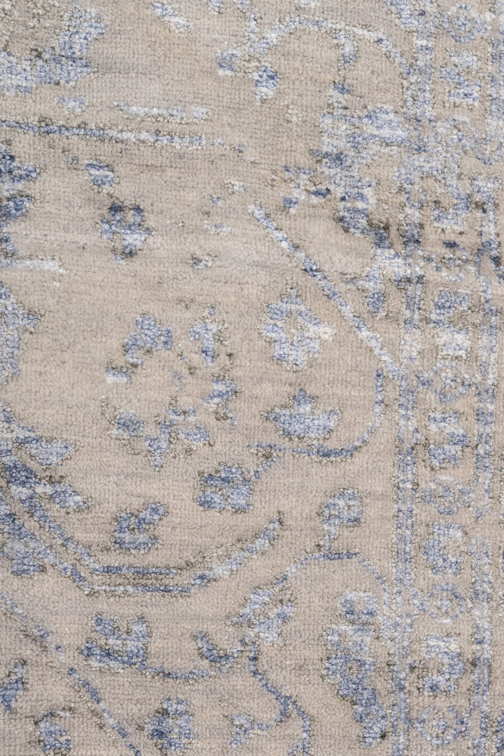 Serapi Silberblauer Teppich - Viskose-Baumwolle 237x300