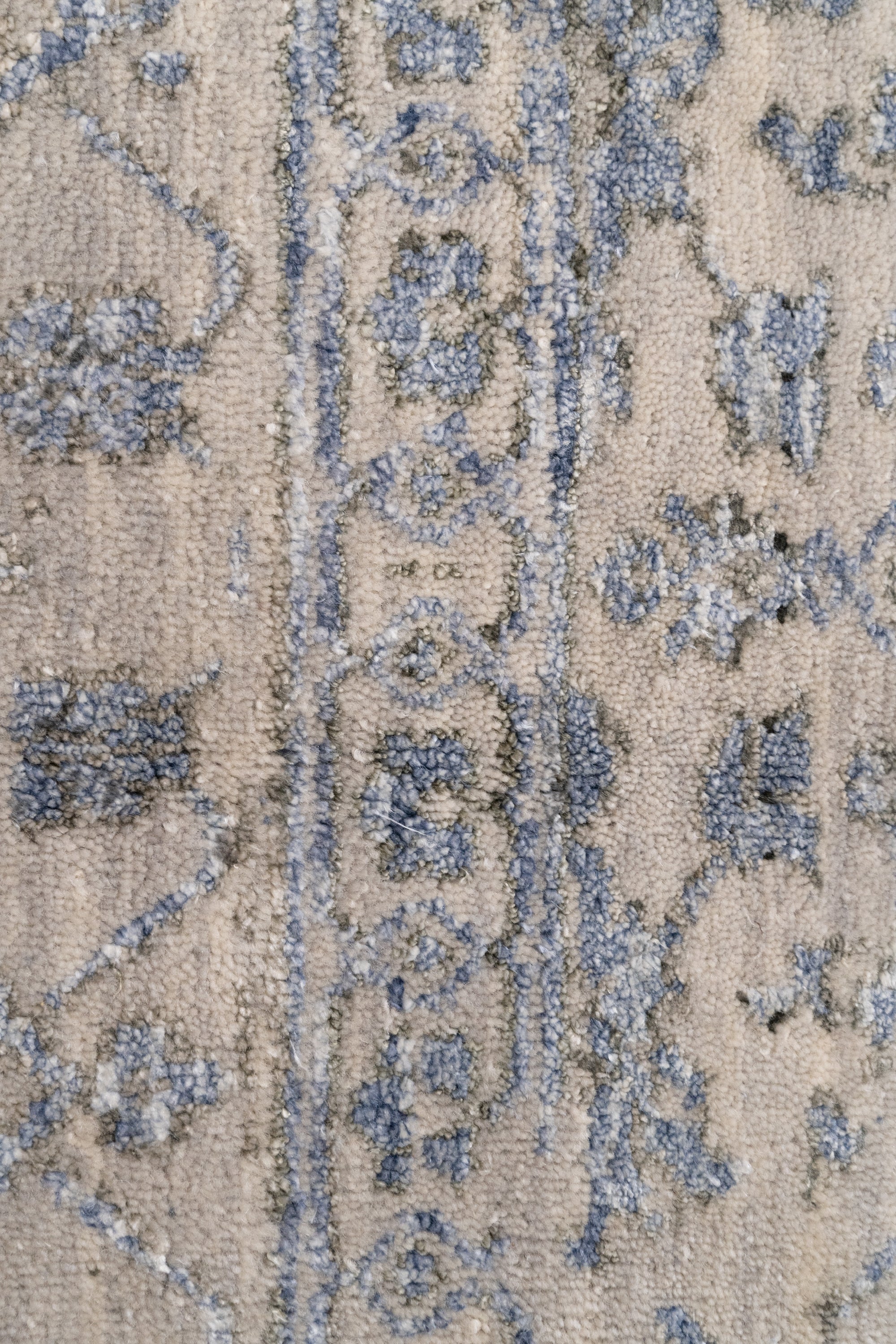 Serapi Silberblauer Teppich - Viskose-Baumwolle 237x300