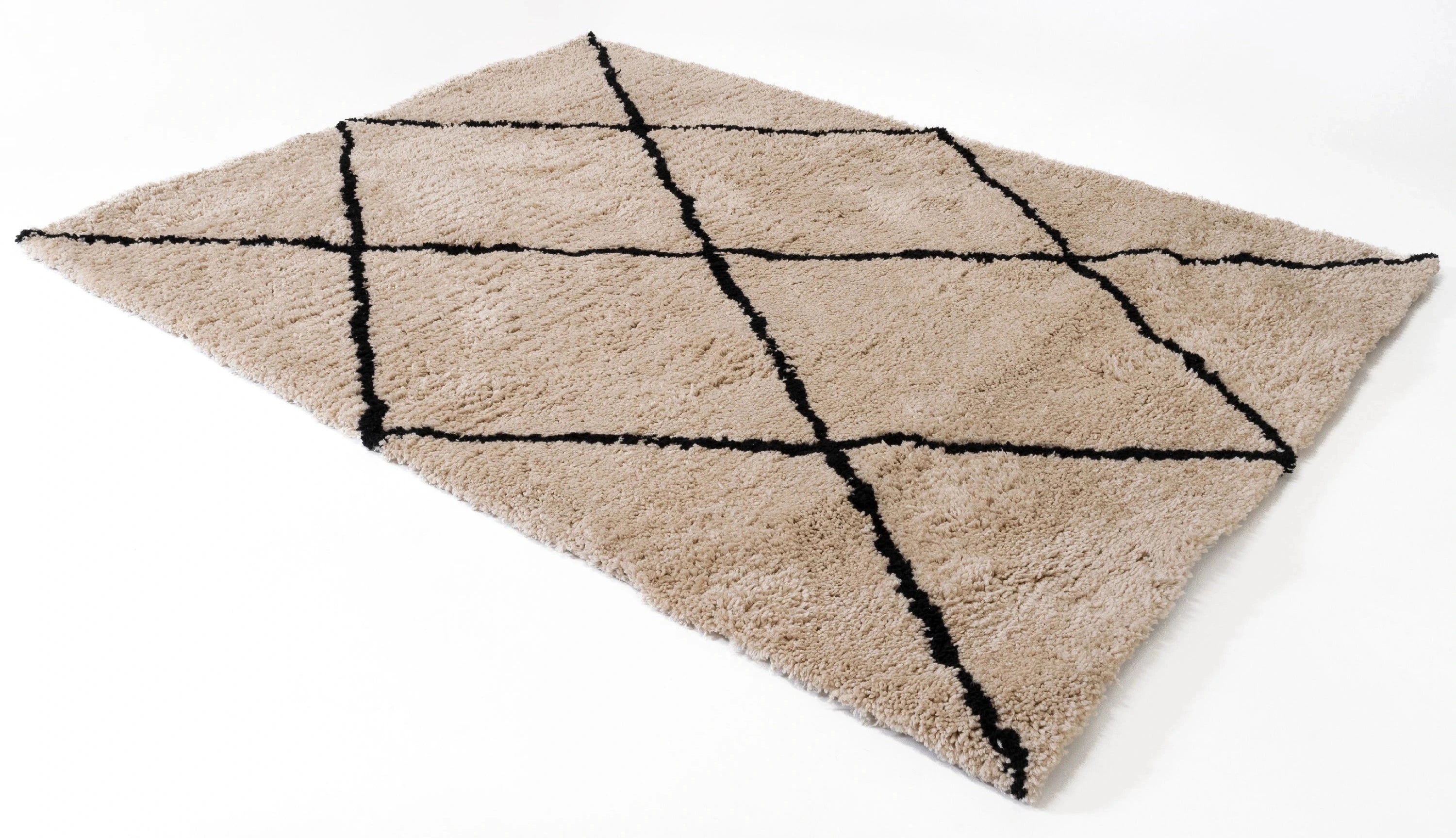 Berber Soft Touch Beige Black Rug - Made of Micro Polyester