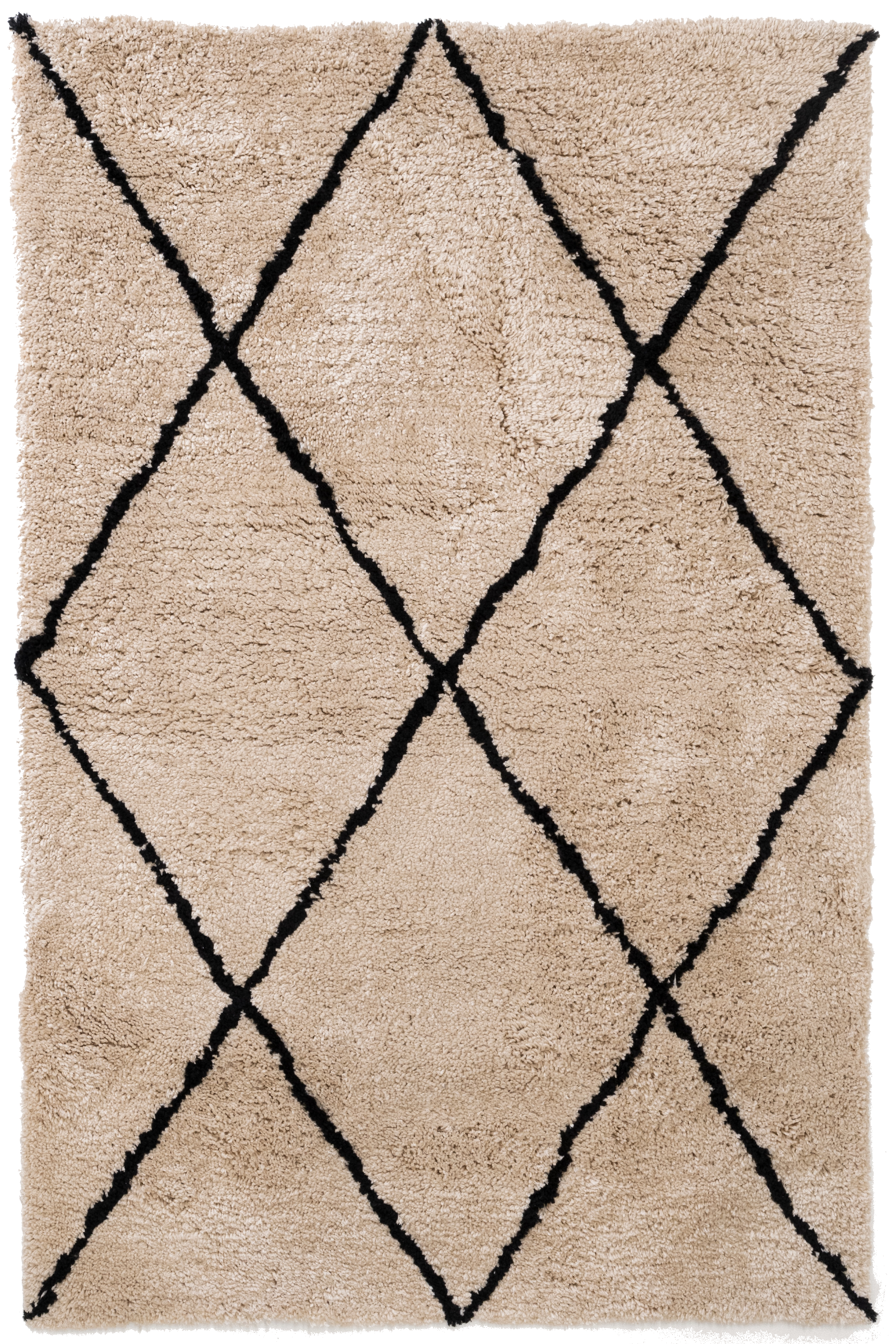 Berber Soft Touch Beige Black Rug - Made of Micro Polyester