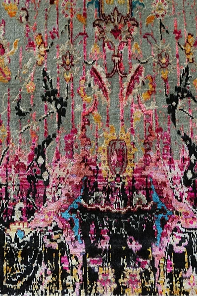 Alfombra Afghan Lux Multi - de Seda Sari y Lana Ghazni