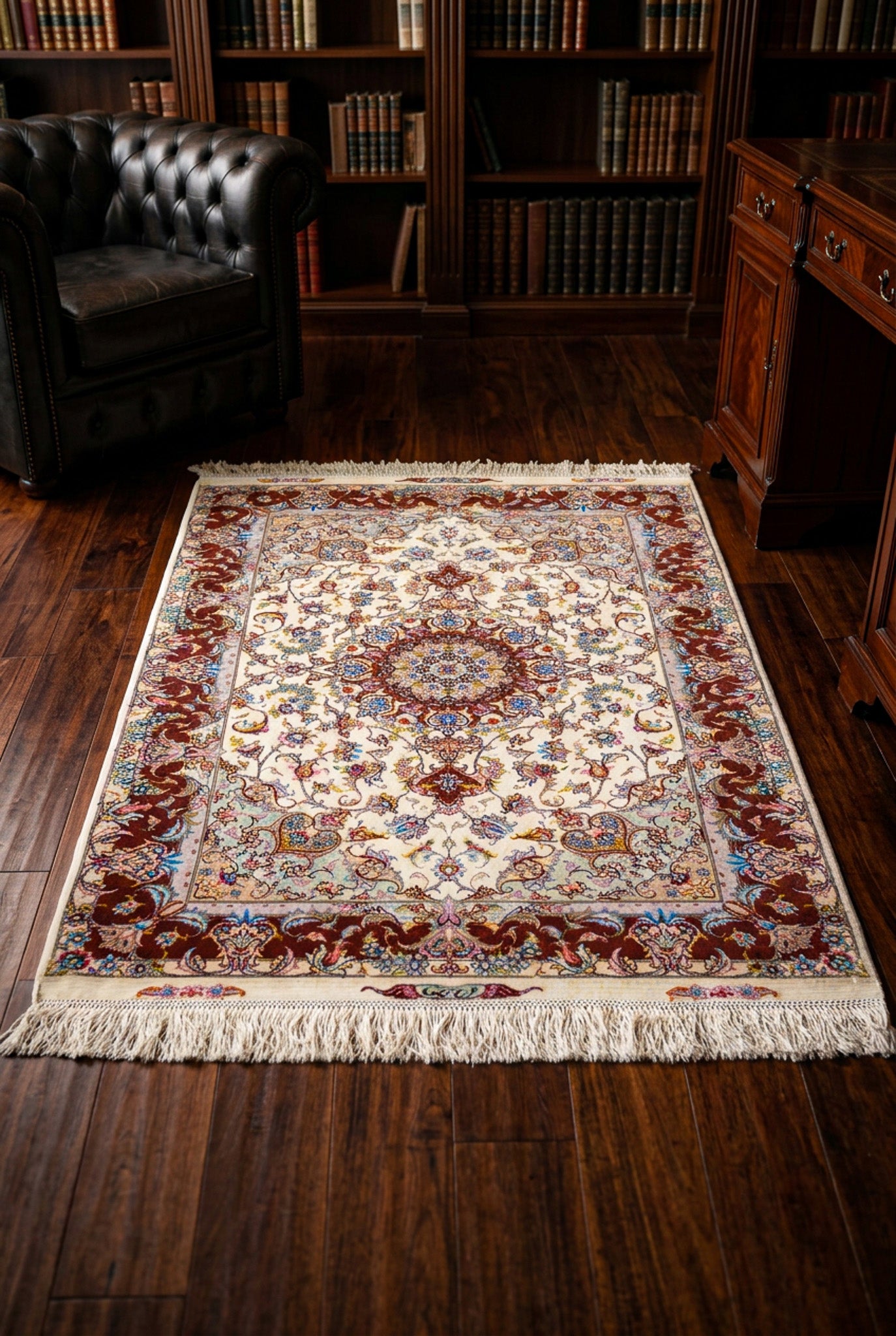 Teppich Tabriz Rot – 60% Wolle, 40% Seide, 100x155cm