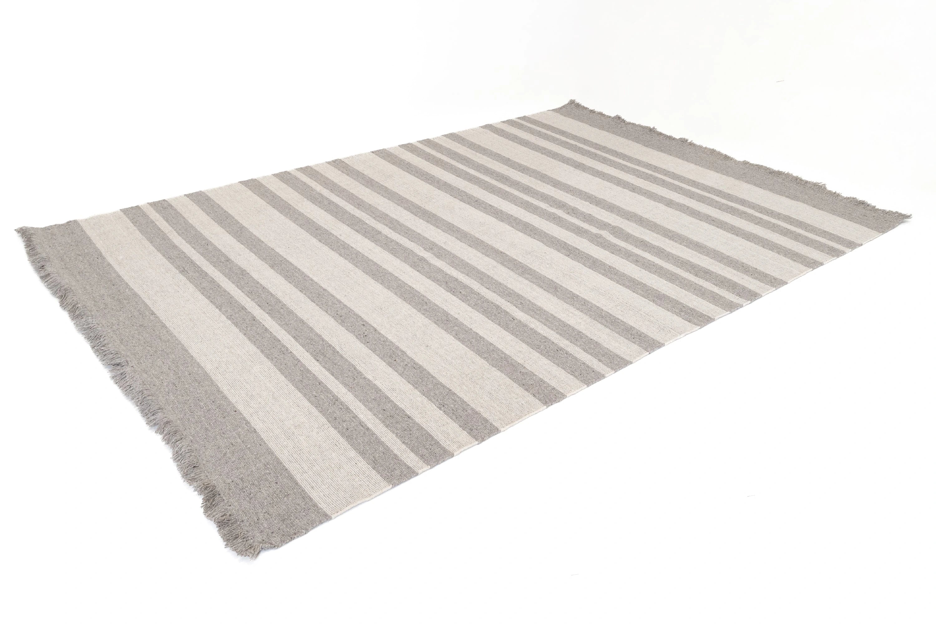 Cherai-Teppich Grau - Handgefertigter Wollteppich 200x300