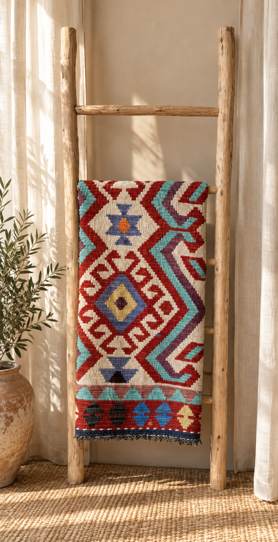 Alfombra Kilim Mai Mai 100% Lana - 97x140cm