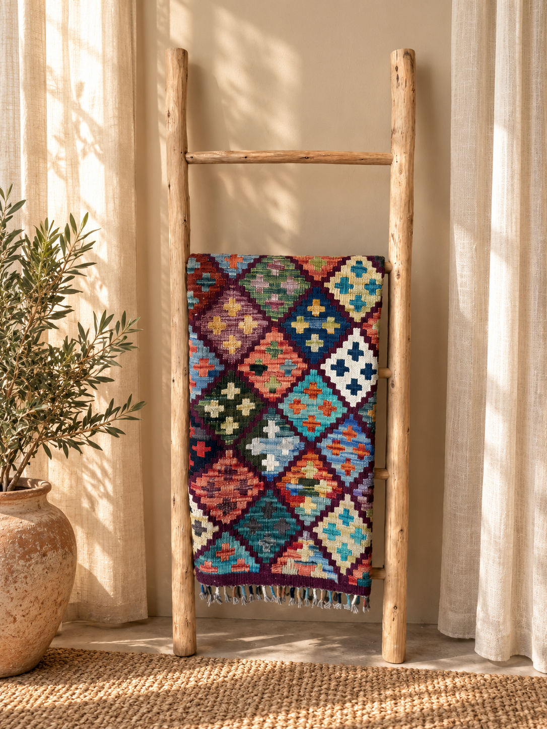 Alfombra Kilim Mai Mai 100% Lana - 104x142cm