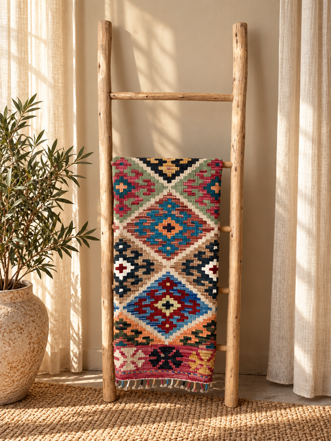 Alfombra Kilim Mai Mai 100% Lana - 101x155