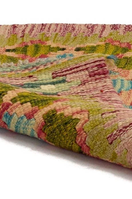 Alfombra Kilim Mai Mai - Tejido plano de lana multicolor