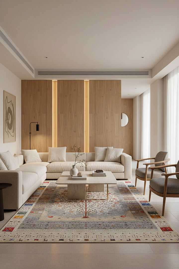 Alfombra Gabbeh Loribaft - de salón Beige 175 x 247