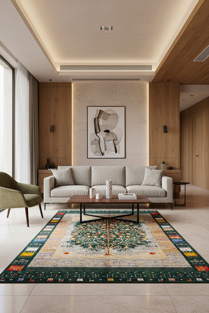 Alfombra Gabbeh Loribaft - de salón green 177 x 255