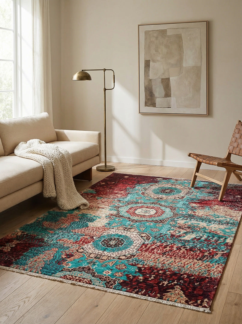 Alfombra Mamluk - para Salón Artesanal Multicolor 170 x 252 cm