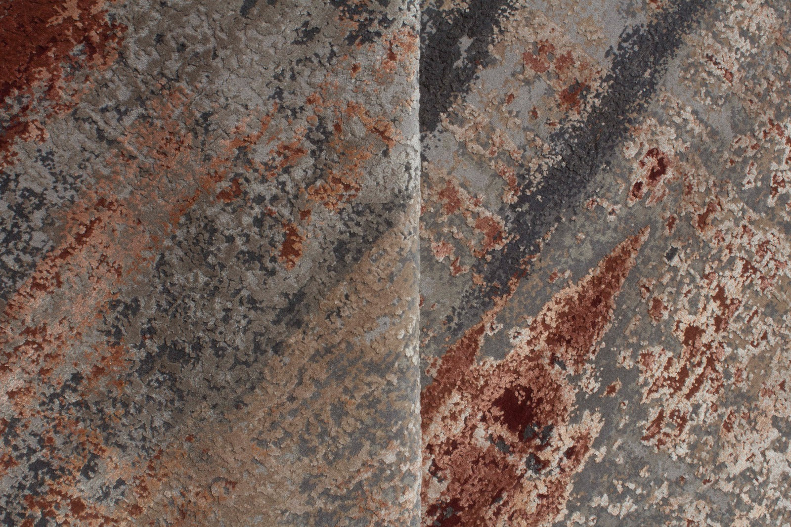 Alfombra Terra Grey / Rust - de Lujo Pelo Corto 299x404 Multicolor