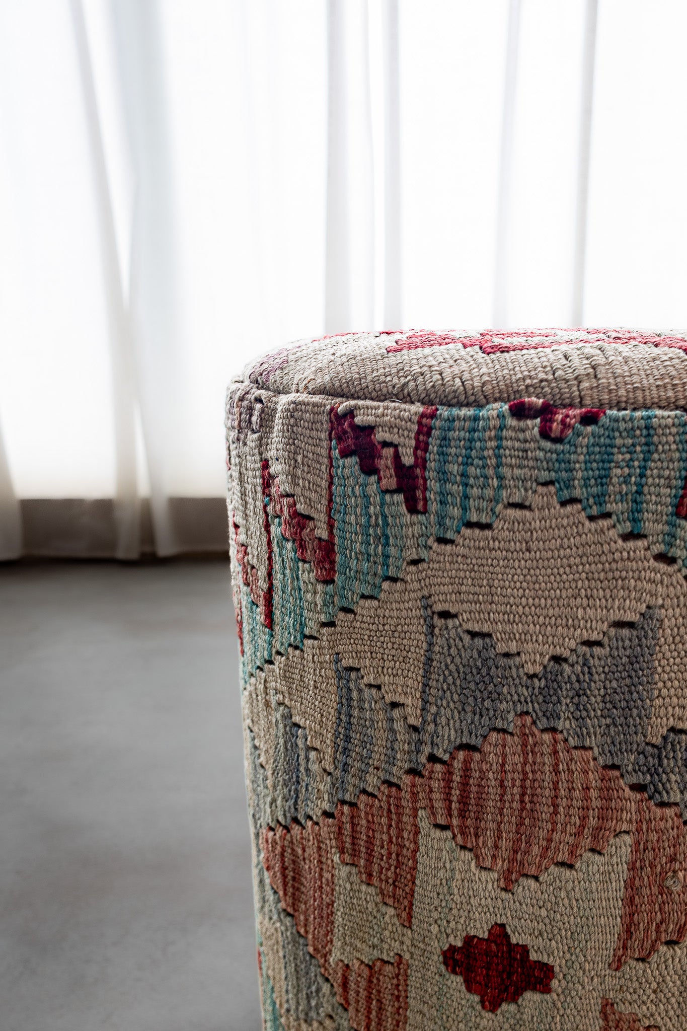 Pouf Rund Kilim Mai Mai - masse 37x42cm