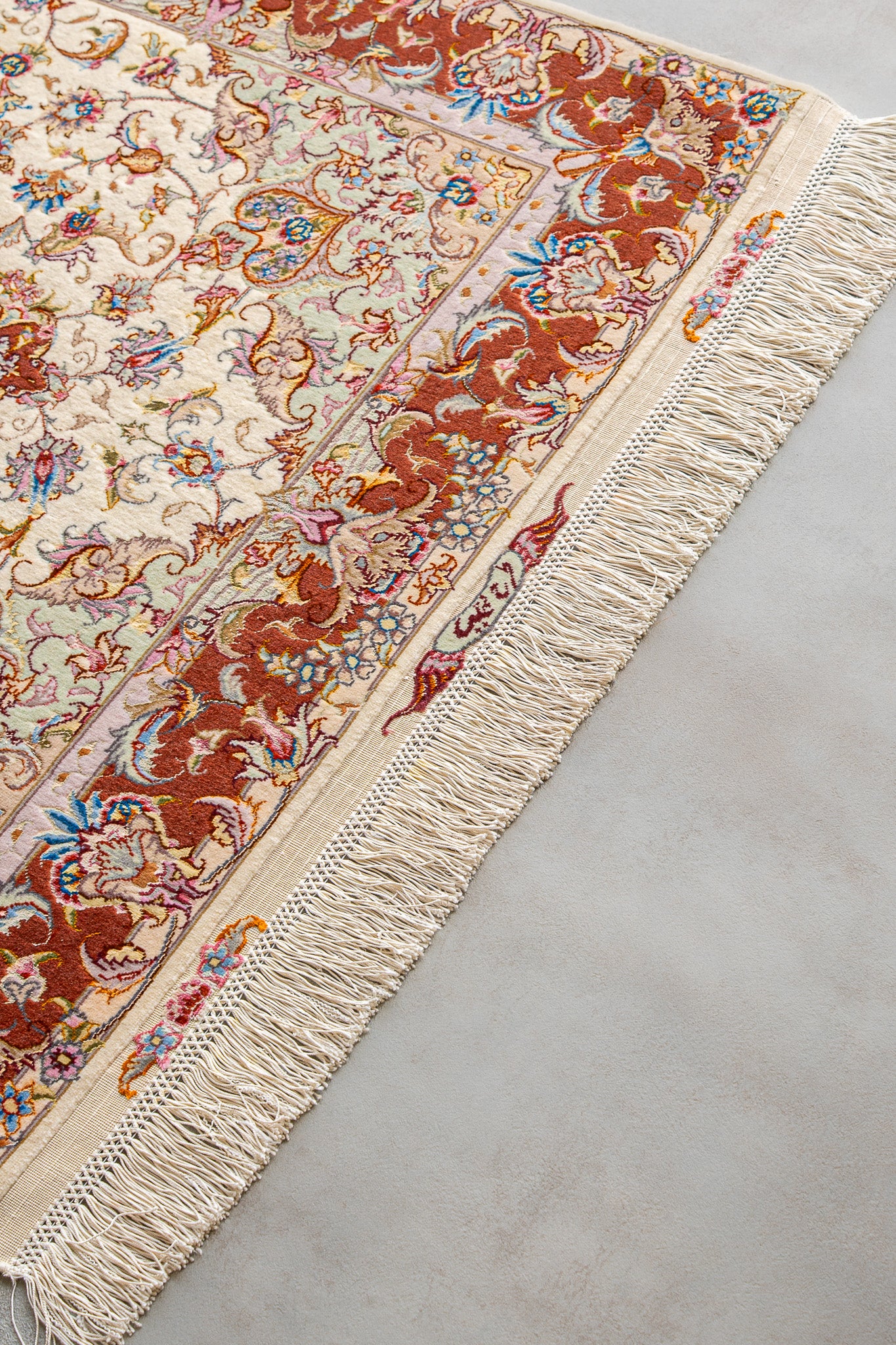 Teppich Tabriz Rot – 60% Wolle, 40% Seide, 100x155cm