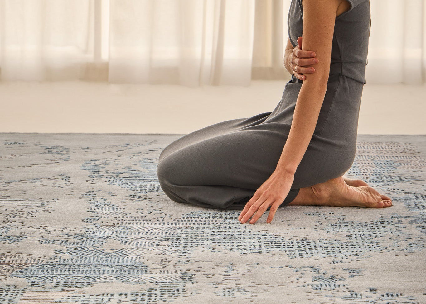 Laguna Rug - Bluish Gray, Large, for the Living Room