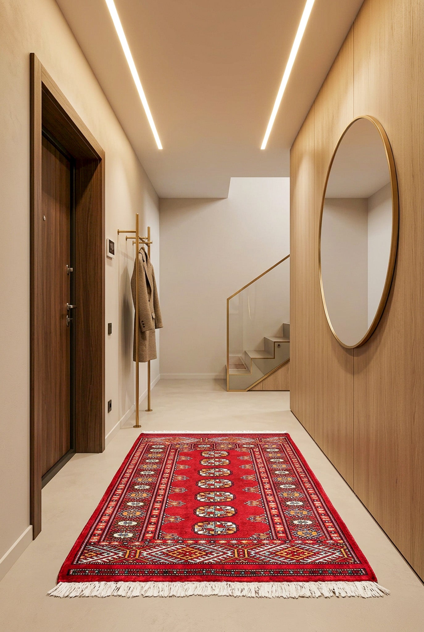 Alfombra Bukara Rojo Intenso - Lana 100% 80x120cm