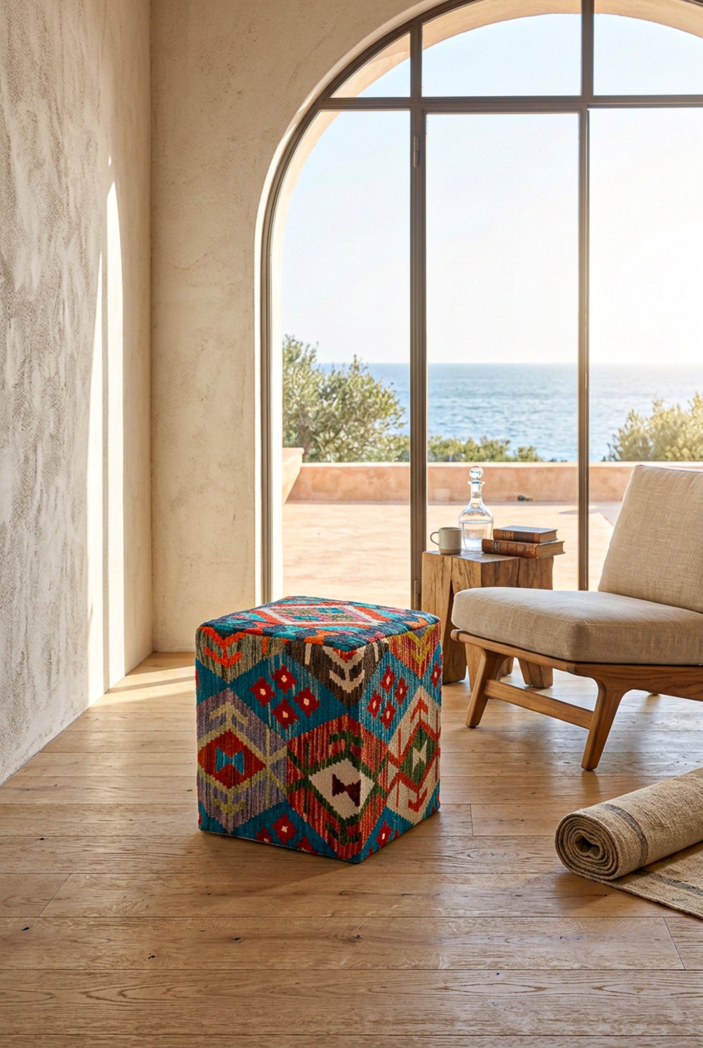 Pouf Quadratischer Kilim Mai Mai masse 40x50cm