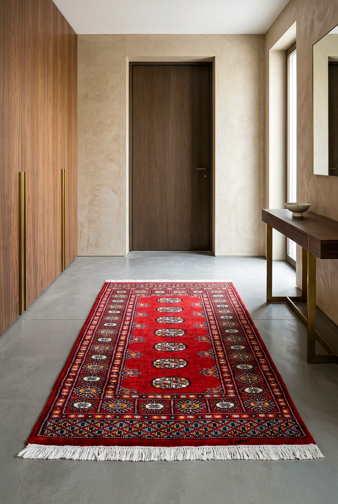 Alfombra Bukara Rojo - Lana 100% 80x120cm