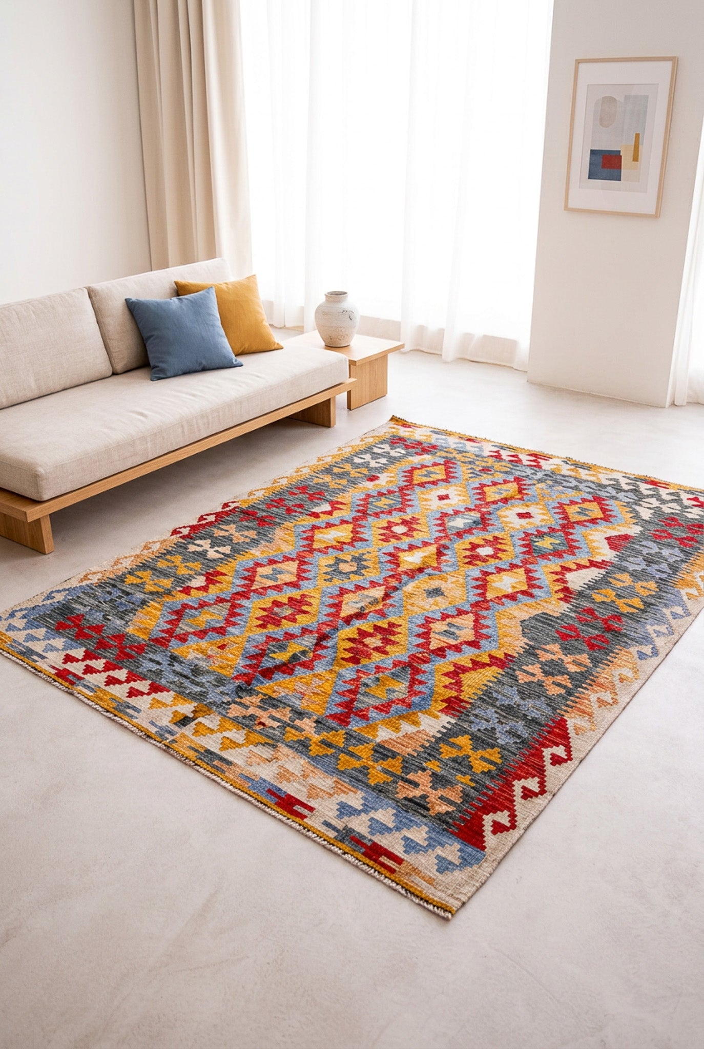 Alfombra Kilim Mai Mai 100% Lana - 150x198cm