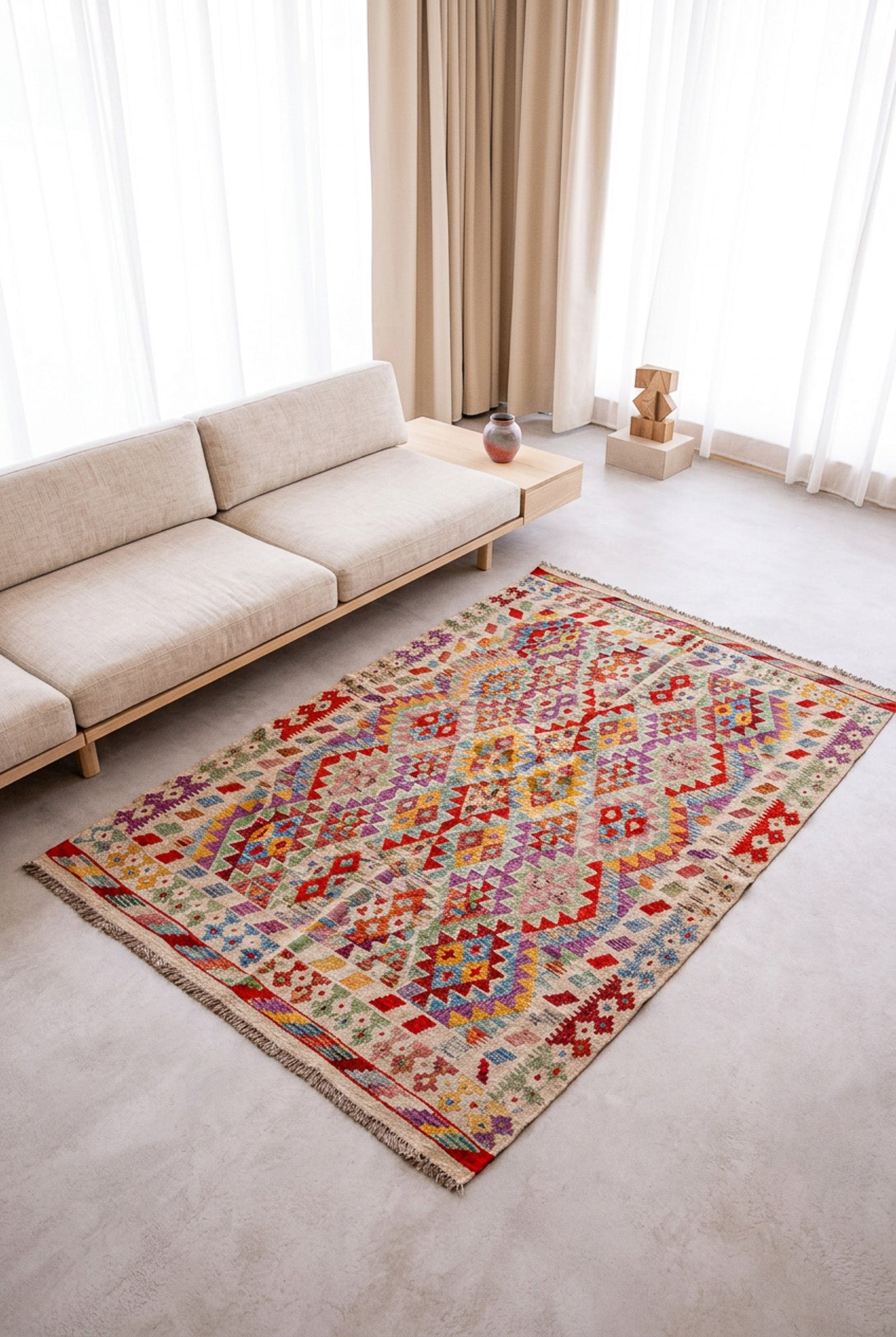 Alfombra Kilim Mai Mai 100% Lana - 152x203cm