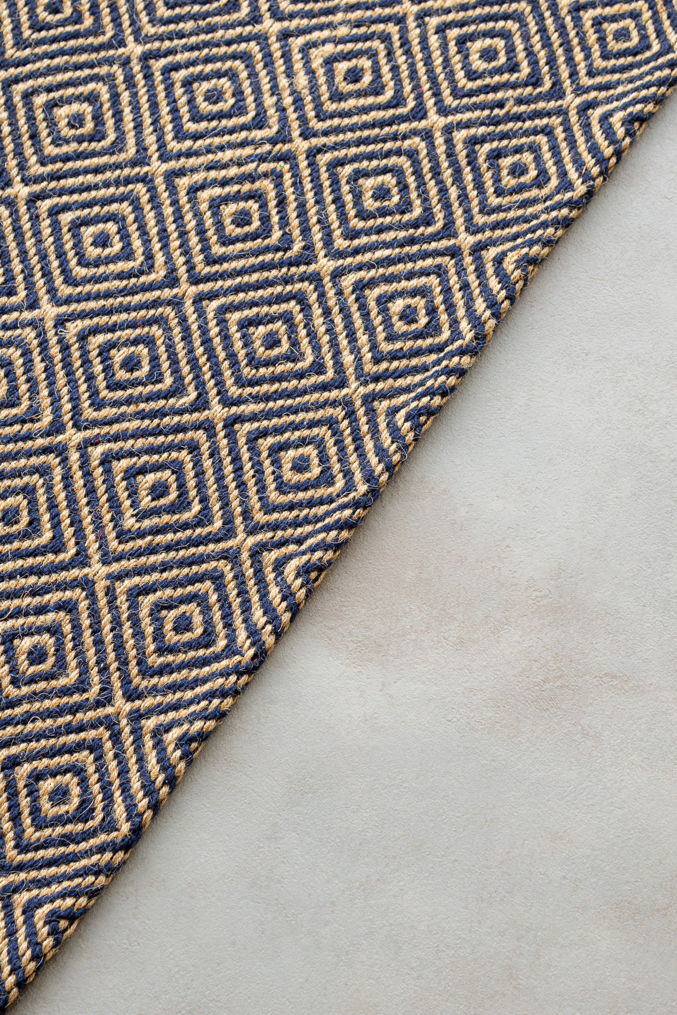 Teppich Atlas Blau – 50% Jute, 50% Baumwolle