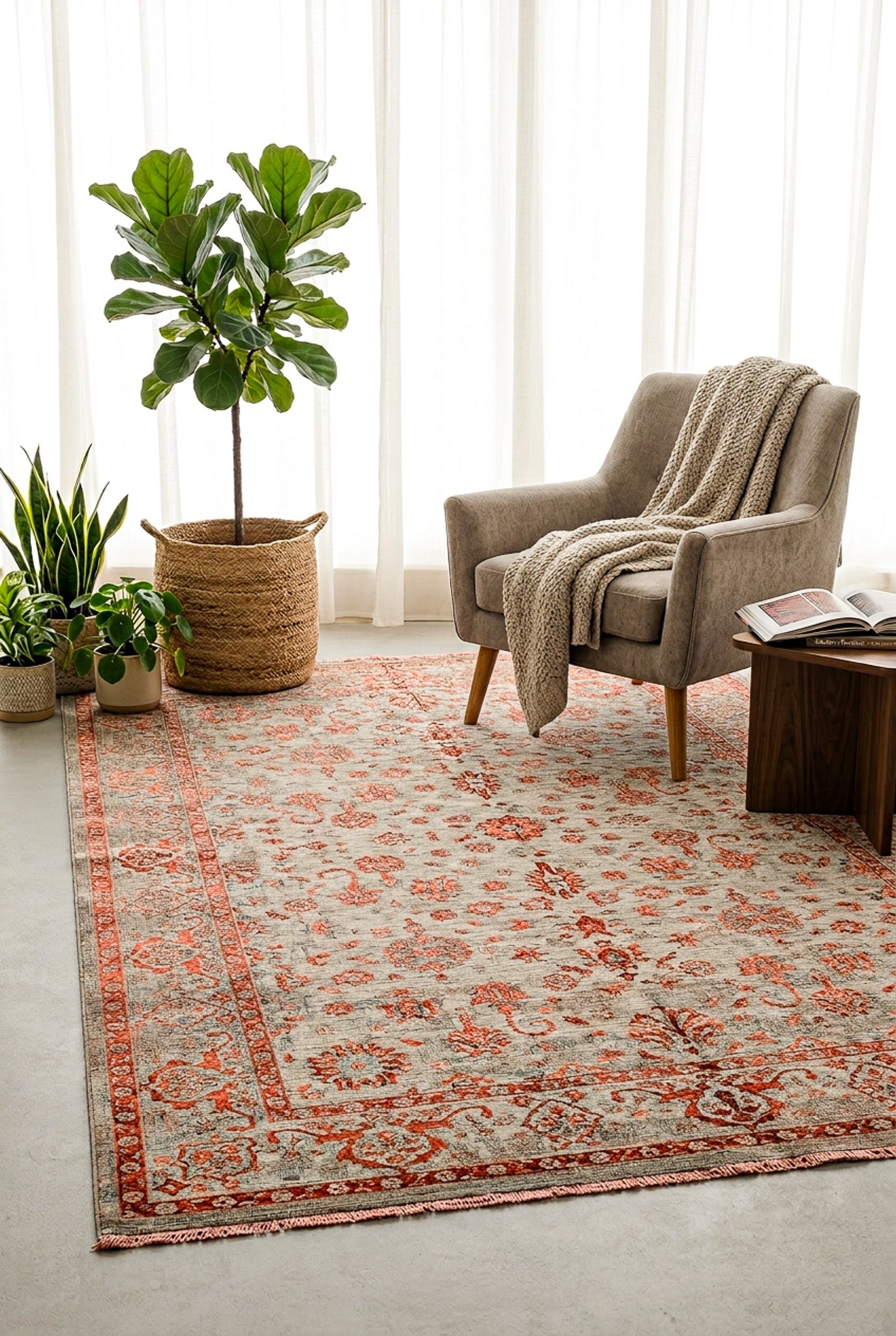 Alfombra Lux Turco Red Flower - de Salón