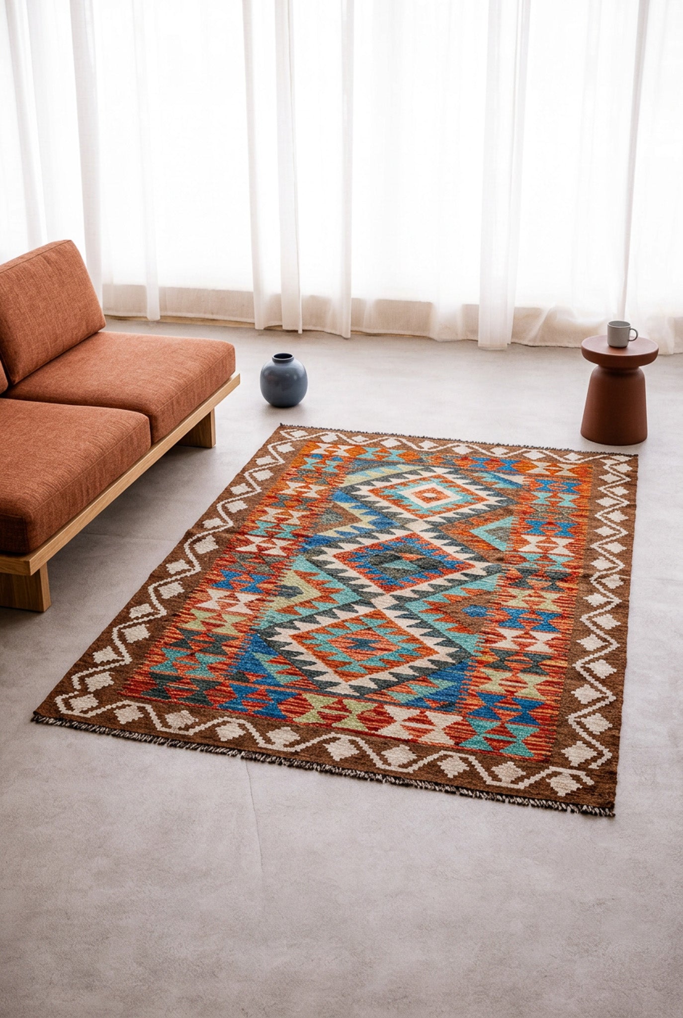 Alfombra Kilim Mai Mai 100% Lana - 103x155cm