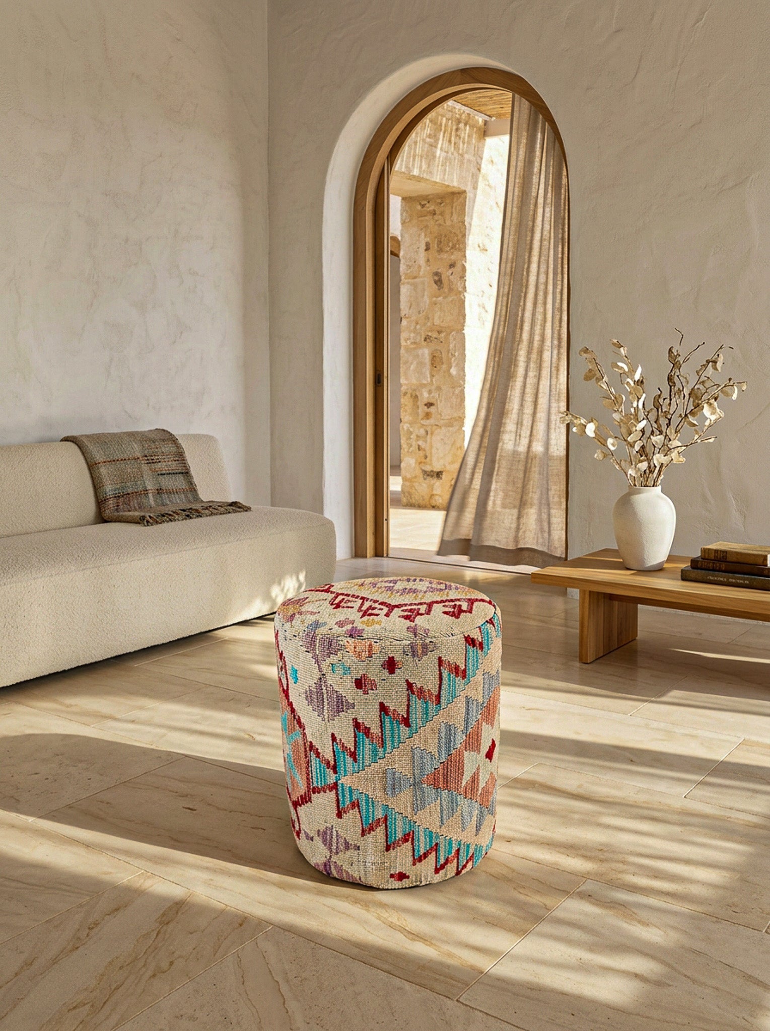 Pouf Rund Kilim Mai Mai - masse 37x42cm