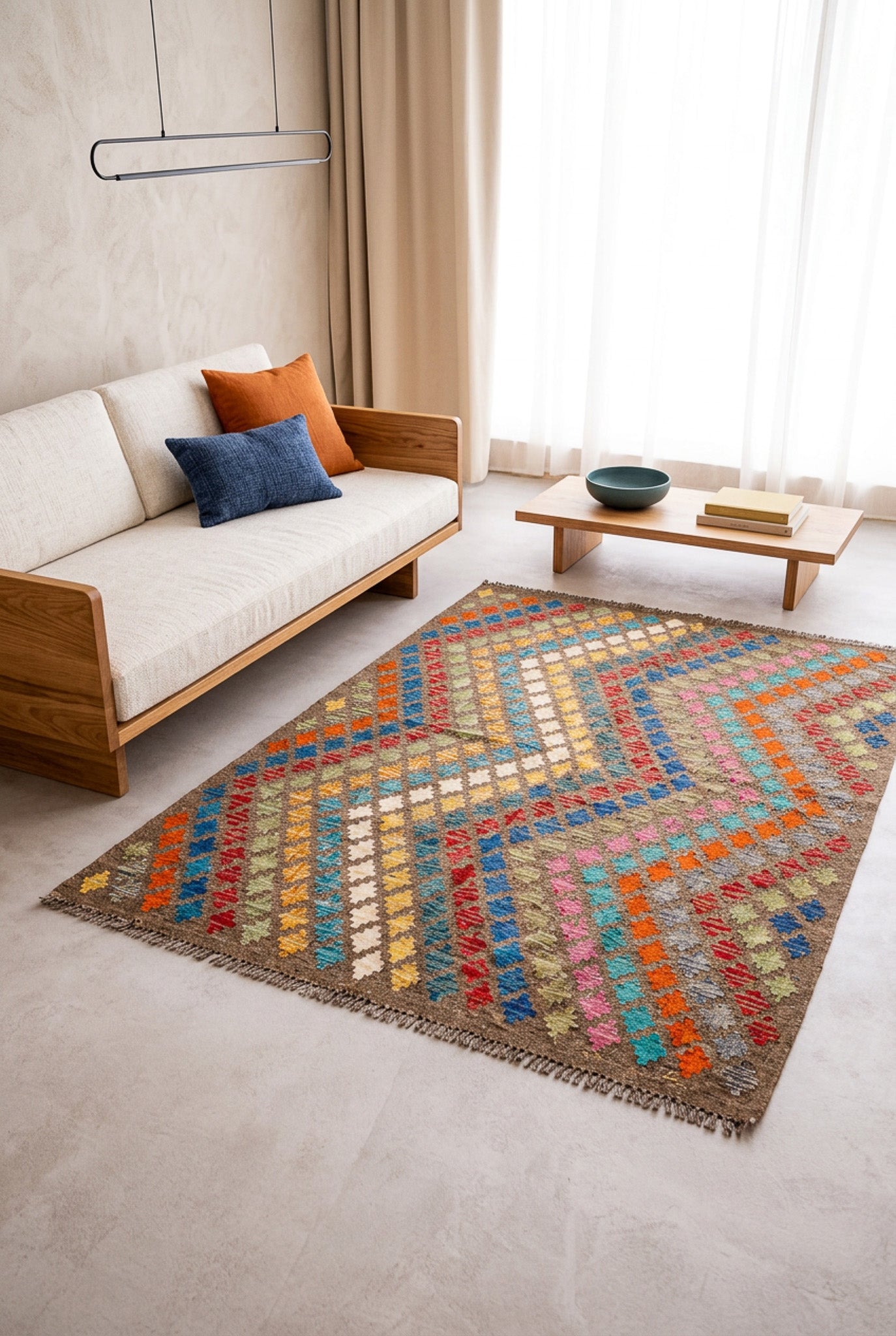 Teppich Kelim Mai Mai - 100 % Wolle - 153x194cm