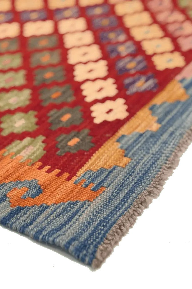 Alfombra Kilim Mai Mai - Tejido plano de lana multicolor